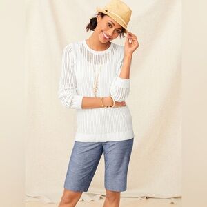 NWT Blue Chambray Talbots 9 1/2” “Perfect Short” (Bermuda), 4P, MSRP $65